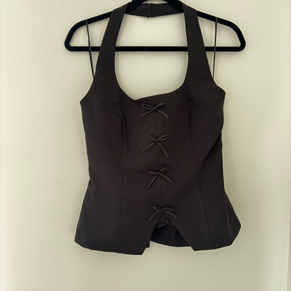 Lucy Paris Vivienne Bow Halter Top - Picture 3 of 7